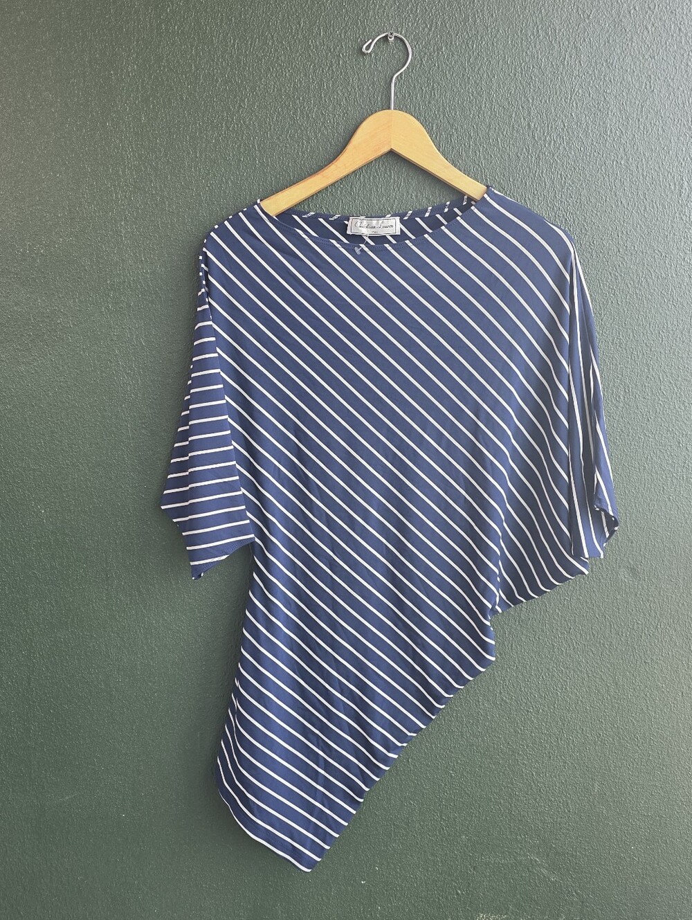 Asymmetrical Navy & White Striped Women's Dress Sz S